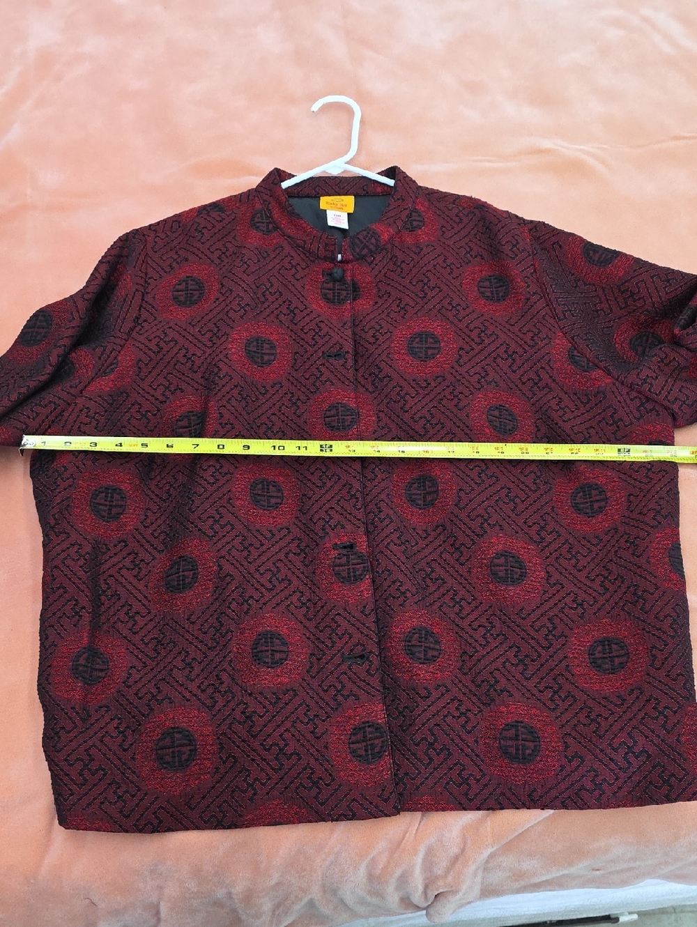 Ruby Rd. Woman Classic Red & Black Patterned Women's Jacket - Picture 8 of 10